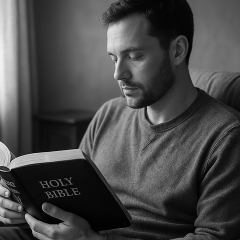 man Reading his bible