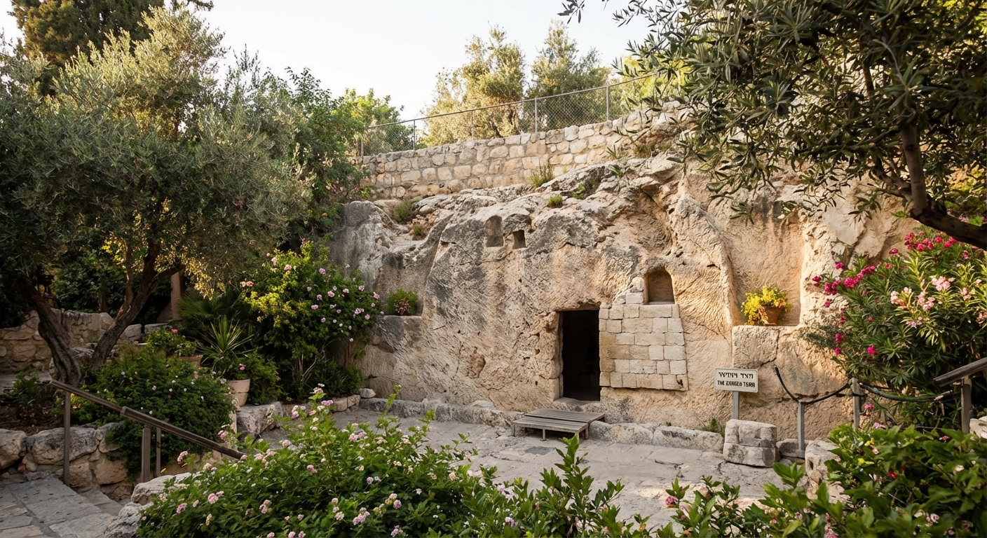 Christ on the cross under stormy skies