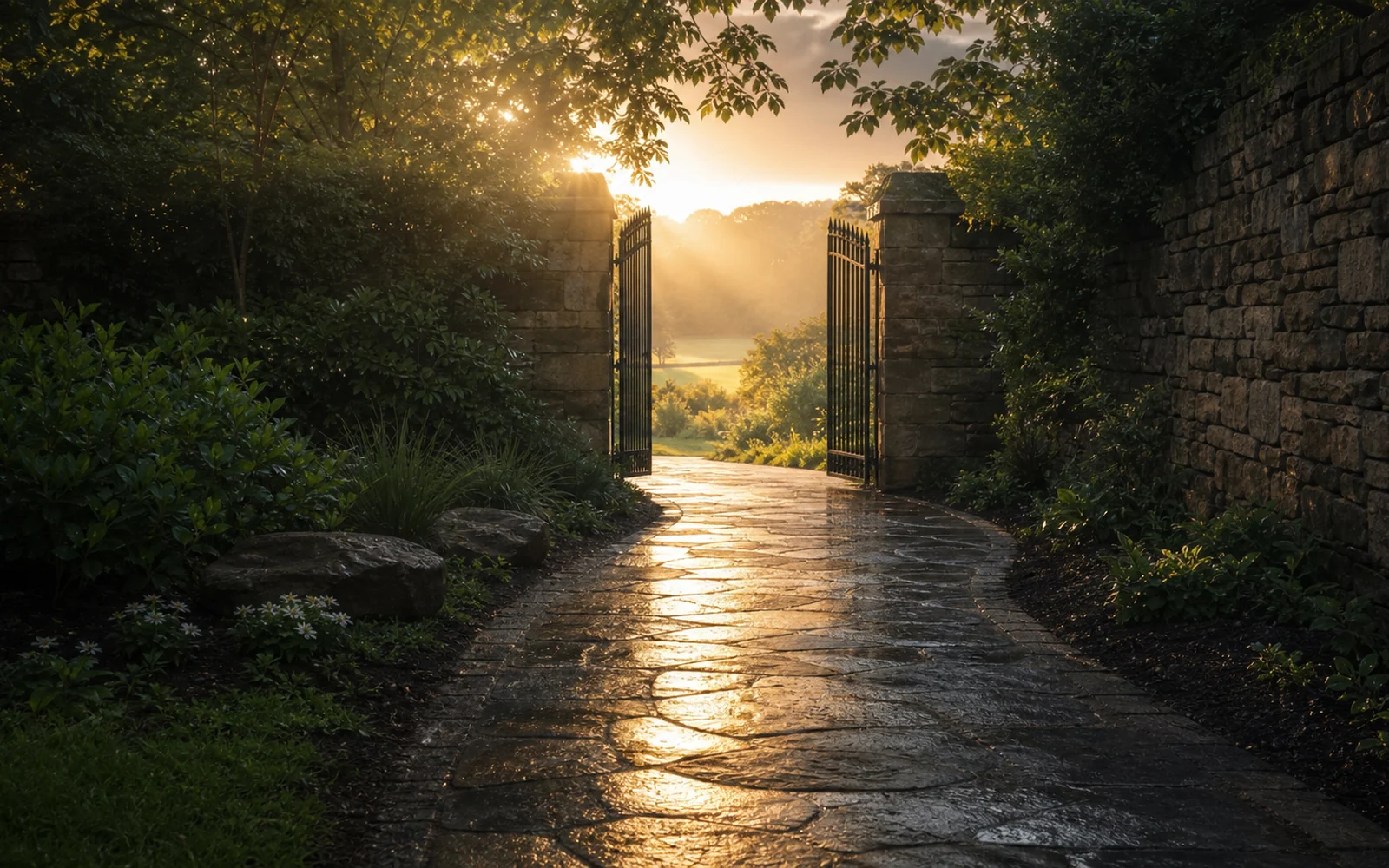 Standing Is Not Striving: Letting God Be God in the Crisis A quiet road disappearing into warm light.