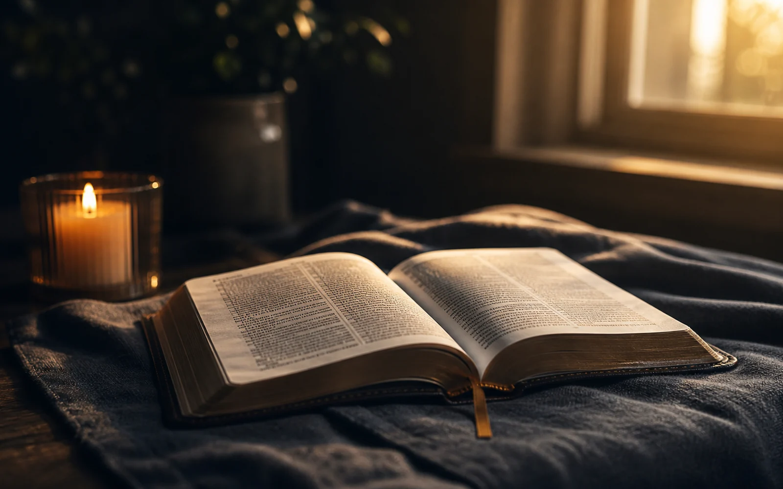 Waiting on the Lord Is Not Doing Nothing Light across an open Bible.