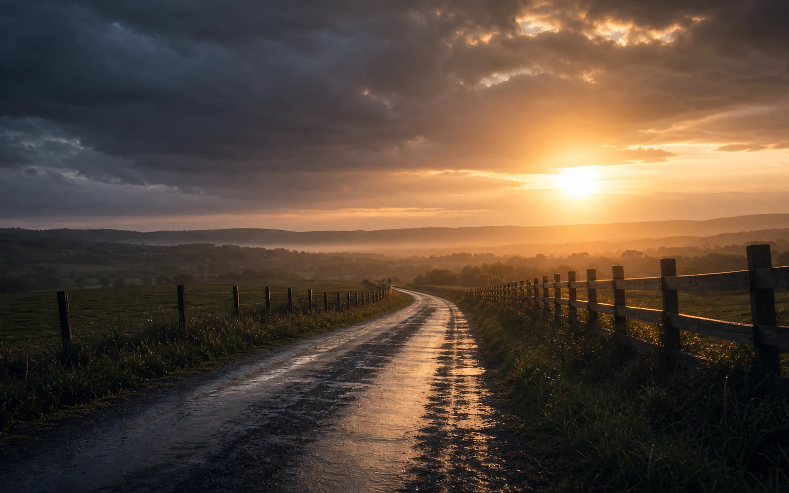Standing Is Not Striving: Letting God Be God in the Crisis A peaceful path under a brightening sky.